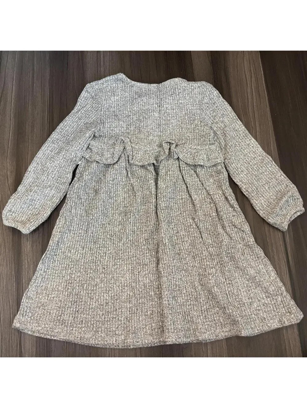 Old Navy Toddler Dress Size 3T Gray Waffle Knit Holiday NWT